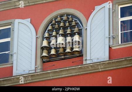 glockenspiel, neues rathaus lindau, glockenspiels Stock Photo