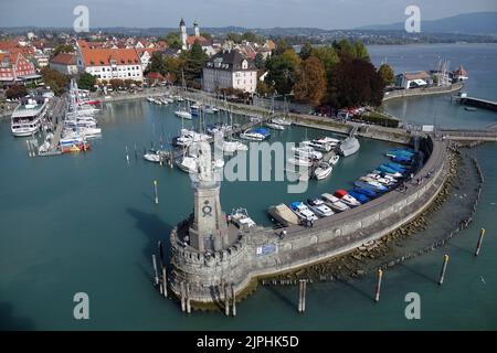 harbor, bodensee, lindau, drohnenflug, harbours, port, bodensees, lindaus Stock Photo