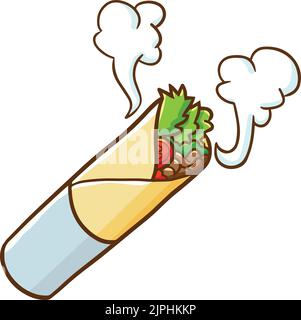 A graphic design of a shawarma isolated on a white background Stock Vector