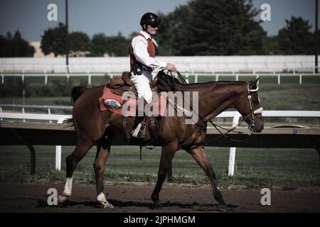 A Horse Racing competition at Canterbury park in Shakopee, Minnesota, United States Stock Photo