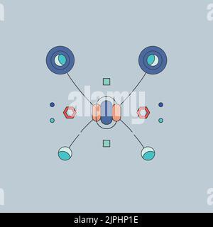 Beautiful background of geometric elements Stock Vector