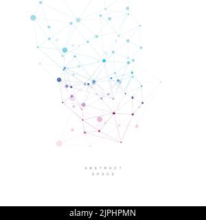 Abstract connection structure. Polygonal space background with connecting dots and lines Stock Vector