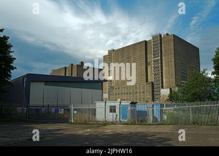 Trawsfynydd nuclear power station is a decommissioned Magnox nuclear power station situated in the Snowdonia National Park. It started working in 1965. Stock Photo