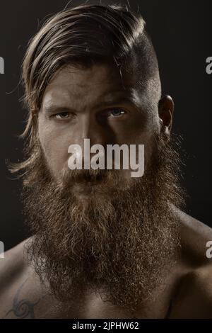 man, serious, bearded, guy, men, beardeds Stock Photo