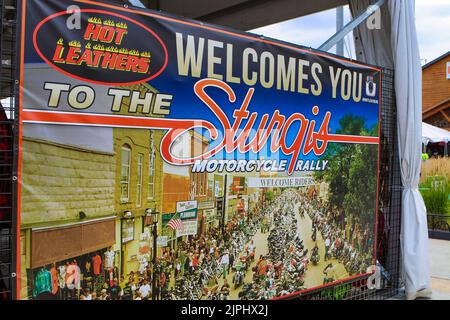 The Sturgis Motorcycle Rally is the largest motorcycle rally in the world. It is held annually in The Black Hills and in Sturgis, South Dakota for 10 Stock Photo