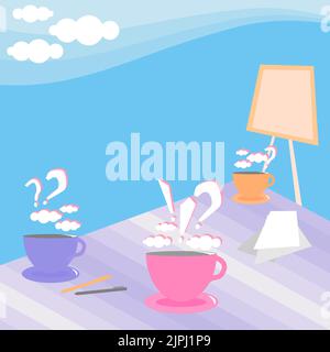 Thinking New Bright Ideas, Renewing Creativity Inspiration, Fresh Opportunity, Work Space Designs, Working Environment, Alarm For New Plans, Time Stock Vector