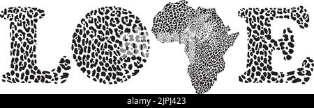 Love for African leopard Stock Vector