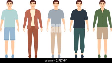 Fashion man in clothes for meeting with friends, home, business meeting. Vector illustration Stock Vector