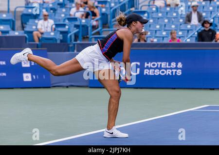 Mason, Ohio, USA. 18th Aug, 2022. Madison Keys (USA) in action during the third round of the Western and Southern Open at the Lindner Family Tennis Center, Mason, Oh. (Credit Image: © Scott Stuart/ZUMA Press Wire) Stock Photo