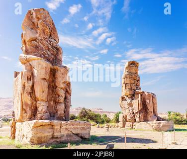 colossi of memnon, colossal statue, colossi of memnons Stock Photo