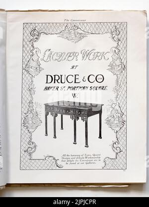 Advert for Druce & Co Antique Dealers in The Connoisseur Magazine Stock Photo