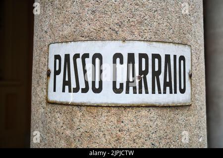 Passo Carraio - No Parking Sign Bologna Italy Stock Photo