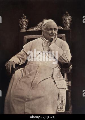 The SAINT Pope PIUS IX ( PIO IX , born Giovanni Maria Mastai Ferretti , 1792 - 1878 )  - VATICAN - VATICANO - SANTO - PAPA - portrait - ritratto - thinker - pensatore - alto prelato - chiesa cattolica - catholic church - RELIGIONE - RELIGION  - sorriso - smile  ---- Archivio GBB Stock Photo