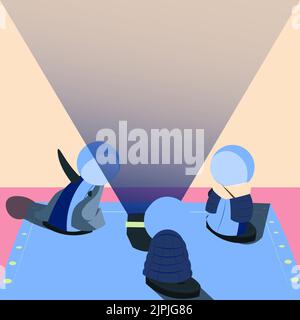 Abstract Brainstorming Problem Solutions, Careful Thinking Concept, Critical Logical Reasoning, Solving Puzzle Ideas, Creative Designs, Breakthrough Stock Vector