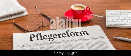 newspaper, newspaper headline, pflegereform, häusliche pflege, newspapers, newspaper headlines Stock Photo