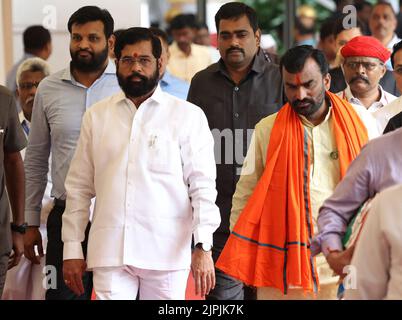 Mumbai, India. 18th Aug, 2022. MUMBAI, INDIA - AUGUST 18: CM Eknath Shinde during the monsoon session at Vidhan Bhavan on August 18, 2022 in Mumbai, India. (Photo by Anshuman Poyrekar/Hindustan Times/Sipa USA) Credit: Sipa USA/Alamy Live News Stock Photo