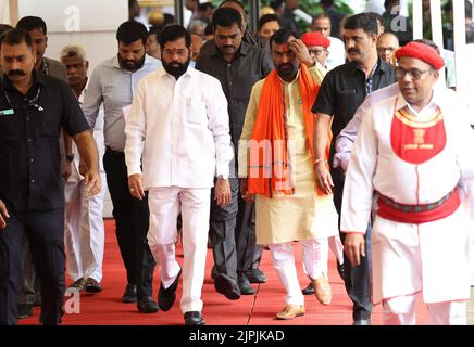 Mumbai, India. 18th Aug, 2022. MUMBAI, INDIA - AUGUST 18: CM Eknath Shinde during the monsoon session at Vidhan Bhavan on August 18, 2022 in Mumbai, India. (Photo by Anshuman Poyrekar/Hindustan Times/Sipa USA) Credit: Sipa USA/Alamy Live News Stock Photo