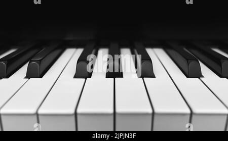 detail of a top view of a piano keyboard Stock Photo