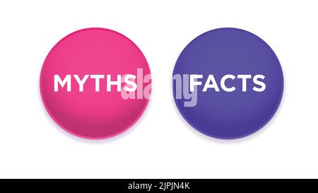 Myths vs facts. Vector illustration. Stock Vector