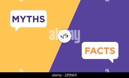 Facts vs myths vector design template. Stock Vector