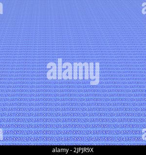 many different decimal numbers (database records) on blue background. Heap of backup data information. New computer generation. Stock Photo
