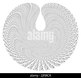 many different decimal numbers (database records) isolated on white background as hurricane. Heap of backup data information. New computer generation, Stock Photo