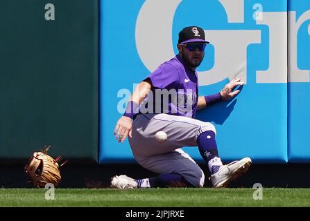 Colorado Rockies catcher Dom Nunez (3) in the second inning of a baseball  game Wednesday, April 20, 2022, in Denver. (AP Photo/David Zalubowski Stock  Photo - Alamy