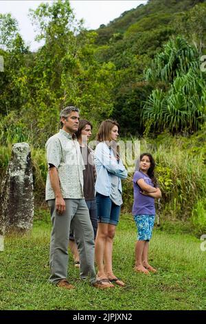 GEORGE CLOONEY, NICK KRAUSE, SHAILENE WOODLEY, AMARA MILLER, THE DESCENDANTS, 2011 Stock Photo