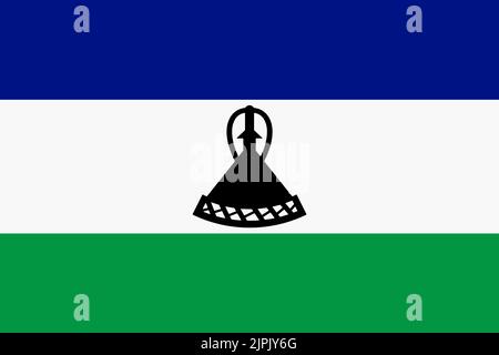 Lesotho flag background illustration large file blue white Stock Photo