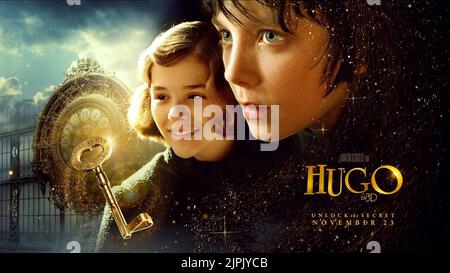 CHLOE GRACE MORETZ, ASA BUTTERFIELD POSTER, HUGO, 2011 Stock Photo