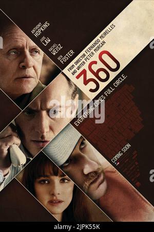 ANTHONY HOPKINS, JUDE LAW, RACHEL WEISZ, BEN FOSTER POSTER, 360, 2011 Stock Photo