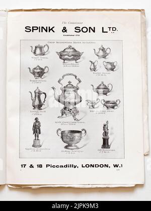 Spink and Son Advertising in The Connoisseur Antiques Magazine Stock Photo