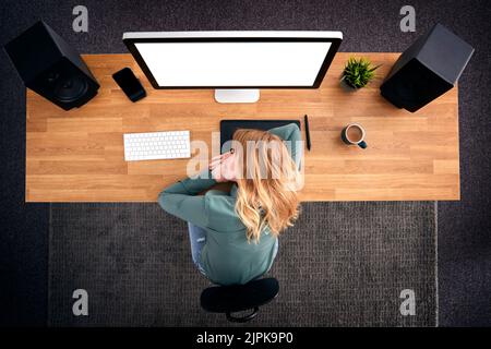 tired, sleeping, workplace, graphic designer, power nap, tireds, sleep, to be asleep, to sleep, workplaces, workstation, graphic designers Stock Photo