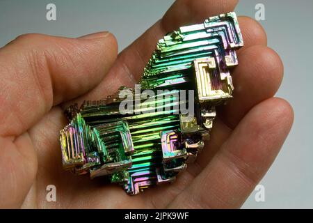 Crystalline Bismuth Metal Stock Photo