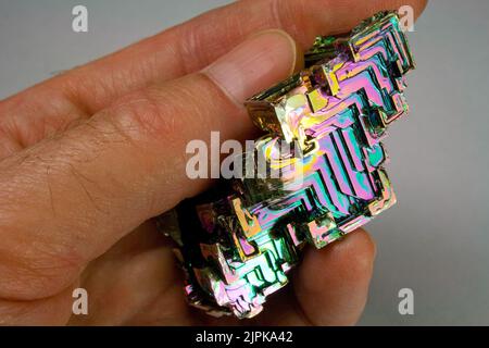 Crystalline Bismuth Metal Stock Photo