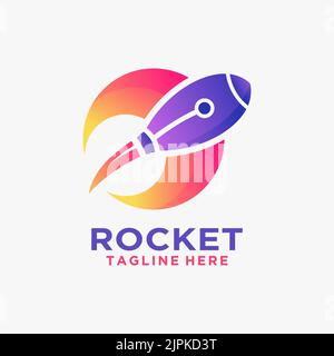 Creative rocket logo design Stock Vector