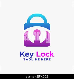 Key lock logo design Stock Vector