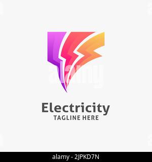 Electrical logo concept. Lightning Bolt minimal simple symbol outline ...