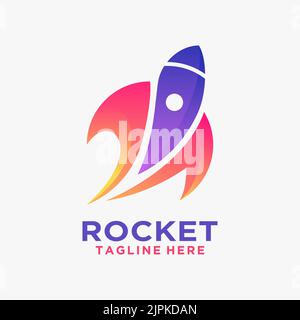 Creative rocket logo design Stock Vector