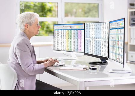 Professional Data Analyst And Medical Billing Coding Women Stock Photo