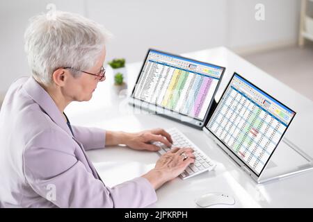 Professional Data Analyst And Medical Billing Coding Women Stock Photo