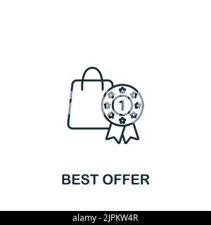 Best Offer icon. Line simple line Online Store icon for templates, web design and infographics Stock Vector