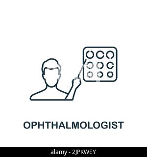 Ophthalmologist icon. Line simple icon for templates, web design and infographics Stock Vector
