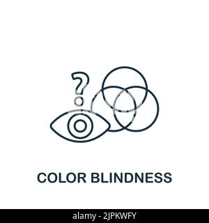 Color Blindness icon. Line simple icon for templates, web design and infographics Stock Vector