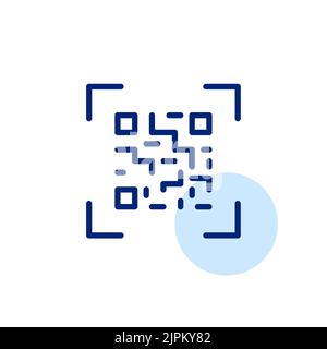 QR code scanning. Pixel perfect, editable stroke line art icon Stock Vector