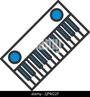 Piano Keyboard Icon. Bold outline design with editable stroke width. Vector Illustration. Stock Vector
