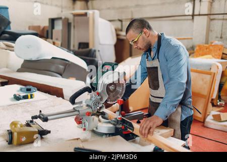 Furniture Upholstery and Manufacture fabric cloth Renovation Stock Photo
