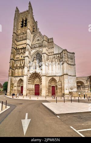 Auxerre Cathedral Saint Etienne. Burgundy France. Stock Photo