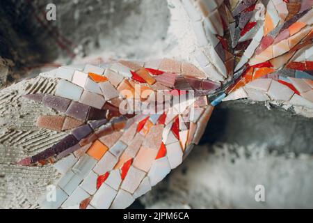 Modern abstract colorful smalt glass mosaic background pattern fragment. Stock Photo
