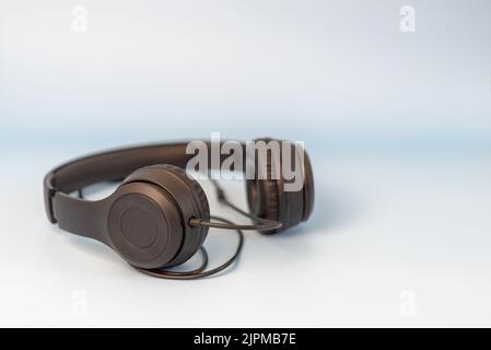earphone listen music technology on background concept. Stock Photo